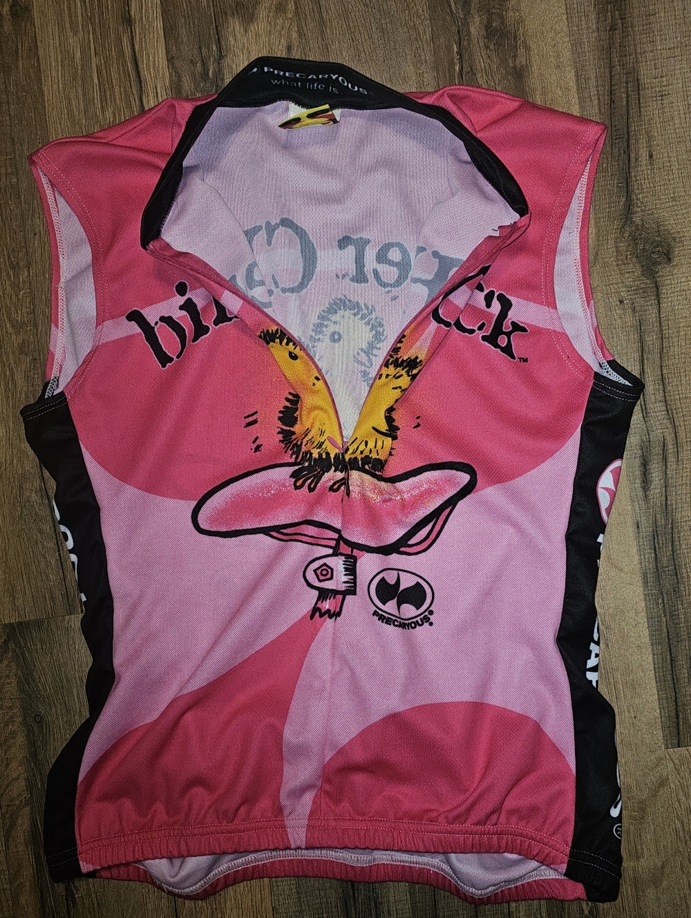 Precaryous What Life Is Cycling Biker Chick Top Size XL - Picture 4 of 6
